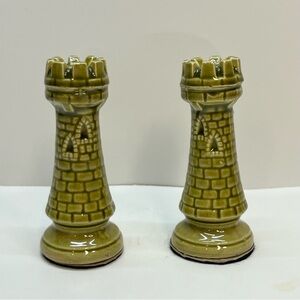 duncan ceramic chess rooks green replacements 2 pieces castle‎ medieval